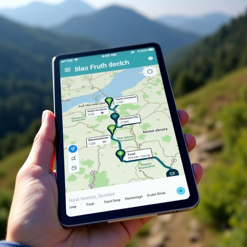 Offline maps for rural tourism technology